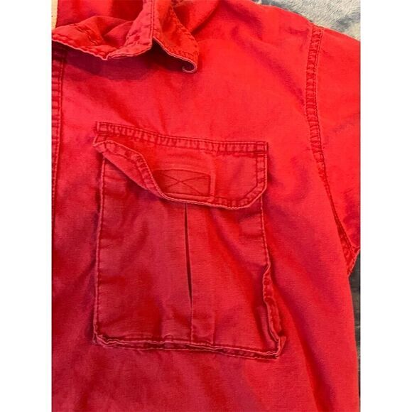 Vintage Redhead Men's M Dark Red Button-Up Shirt Short Sleeve - Picture 3 of 8